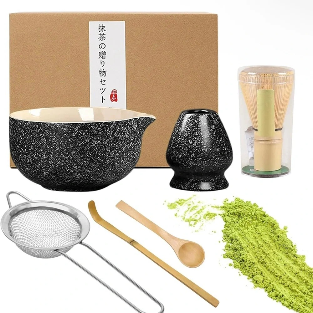 Japanese Ceramic Matcha Bowl Set with Bamboo Whisk & Spoon – NWT